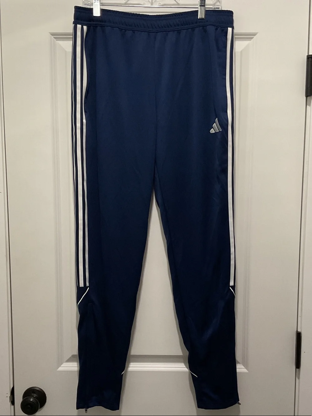 adidas Navy Blue Track Pants - Large Tall